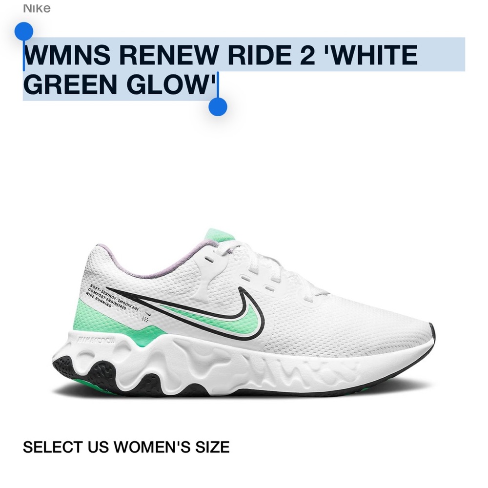 Women's  RENEW RIDE 2 'WHITE GREEN GLOW'